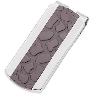 Stainless Steel Rock Pattern Money Clip with Immerse Plating