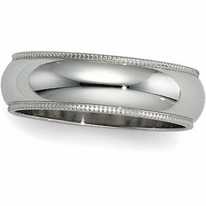 Milgrain Wedding Band - Size 10.5, 2.5mm - 8mm