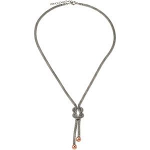 Stainless Steel Mesh Knot Necklace with Immersion Plated Drops