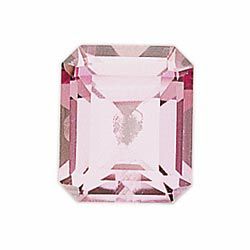 Emerald/Octagon Imitation Pink Tourmaline