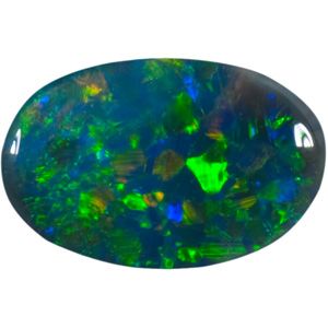 Oval Genuine Black Opal