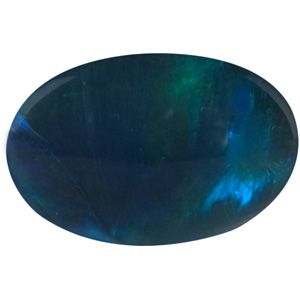 Genuine Opal - Oval Cab Australian; A Quality; Black