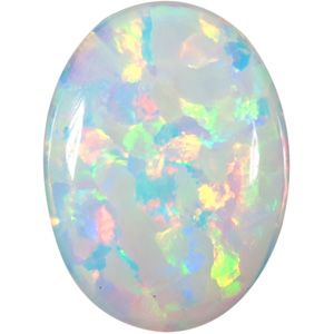 Oval Imitation White Opal