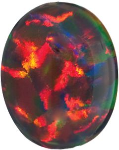 Oval Lab Created Black Opal