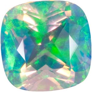 Antique Square Lab Created White Opal