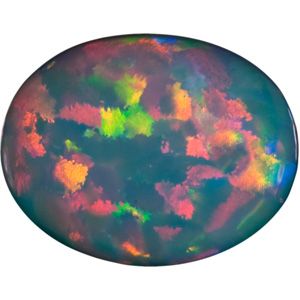 Oval Lab Created White Opal