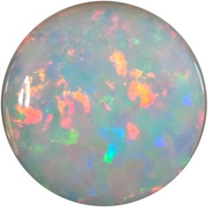 Round Genuine White Opal