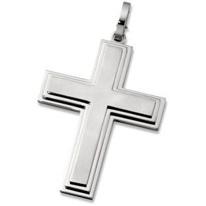 Stainless Steel Cross Pendant with Three Levels