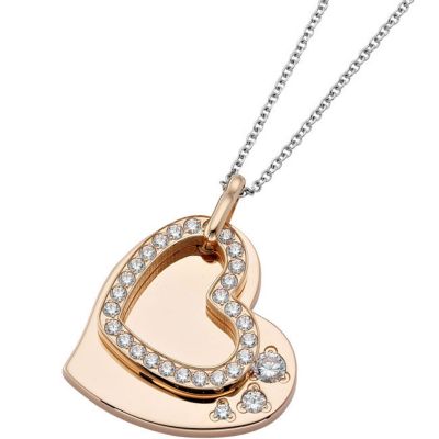 Amalfi™ Stainless Steel Plated Heart Necklace with CZs
