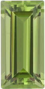 Straight Baguette Genuine Peridot