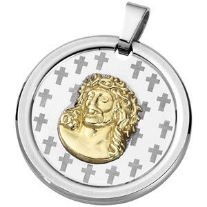 Joyas Alternativas&trade; Stainless Steel & 10kt Yellow Christ Pendant