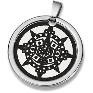 Joyas Alternativas&trade; Stainless Steel Aztec Sun Disk Pendant