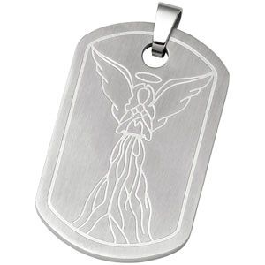 Joyas Alternativas&trade; Stainless Steel Reversible Serenity Prayer Dog Tag Pendant