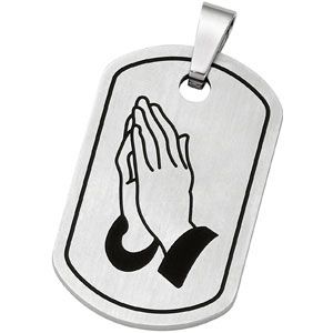 Joyas Alternativas&trade; Reversible Serenity Prayer Dog Tag Pendant with Enamel