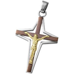 Joyas Alternativas&trade; Stainless Steel Crucifix Pendant 