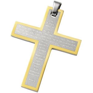Joyas Alternativas&trade; Stainless Steel Cross Pendant with 