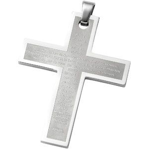 Joyas Alternativas&trade; Stainless Steel Cross Pendant with Padre Neustro Prayer