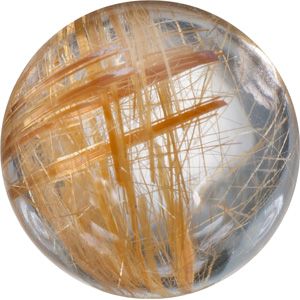 Round Genuine Rutilated Quartz