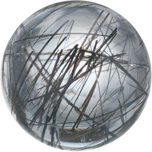 Round Genuine Tourmalinated Quartz