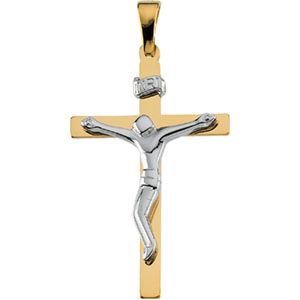 Two Tone Crucifix Pendant