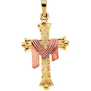 Two-Tone Cross Pendant with Robe