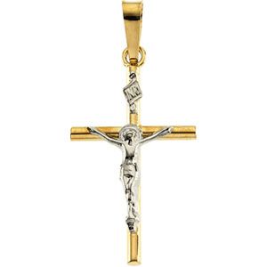 Two Tone Crucifix Pendant