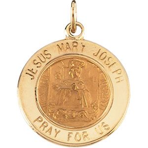Round Jesus, Mary and Joseph Medal