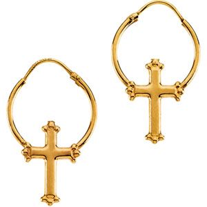 Cross Hoop Earring