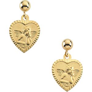Heart with Angel Dangle Earring