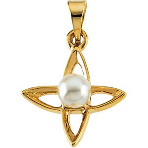 Cross Pendant with Pearl