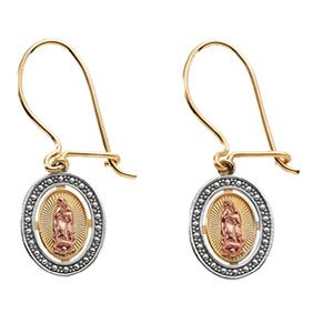 Tri-color Our Lady of Guadalupe Earring