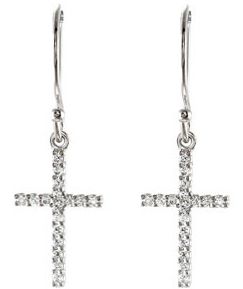 1/6 ct tw Diamond Petite Cross Earring