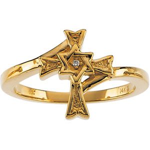 Judeo Christian Cross Ring Mounting