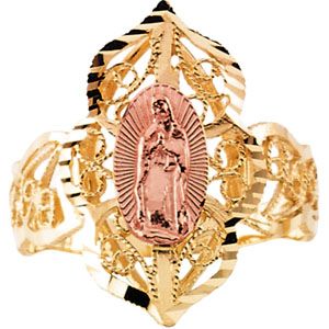 Two Tone Our Lady of Guadalupe Ring