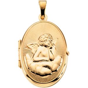 Oval Locket with Angel