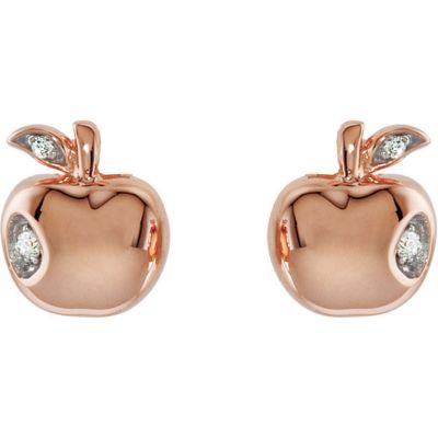Youth Apple Diamond Earrings with Backs