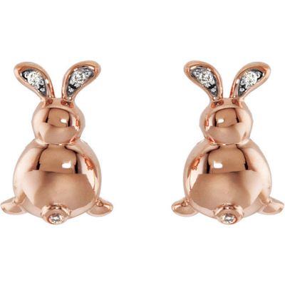 Youth Rabbit Diamond Earrings with Backs