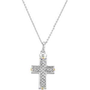Checkerboard Cross Ash Holder Pendant and Chain