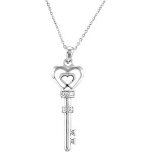 Key of Love for Couples Pendant with Chain