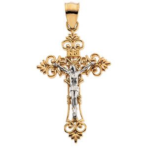 Two Tone Crucifix Pendant