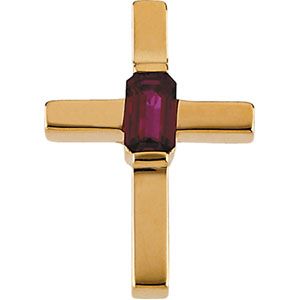 Cross Pendant Mounting Emerald/Octagon Center