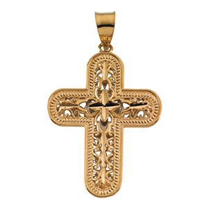 Two Tone Reversible Cross Pendant