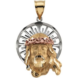 Tri-Color Face of Jesus Pendant