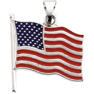 Enameled American Flag Pendant