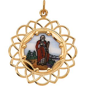 St. Jude Framed Enamel Pendant