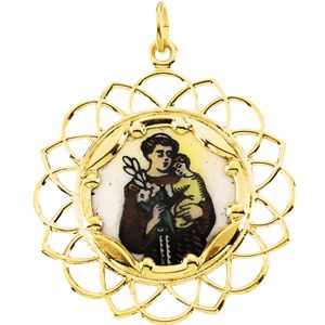 St. Anthony Framed Enamel Pendant