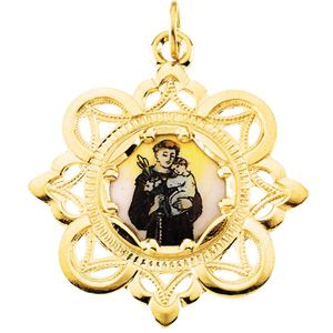 St. Anthony Framed Enamel Pendant