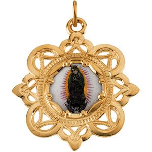 Our Lady of Guadulupe Framed Enamel Pendant