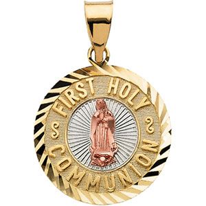 Tri-Color First Holy Communion Medal