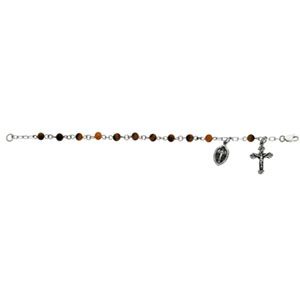 Tiger Eye Bead Rosary Bracelet